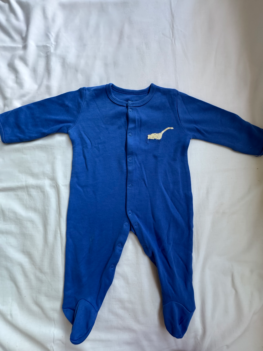 💙 Royal Blue Footed Baby Sleepsuit – 3–6 Months 1