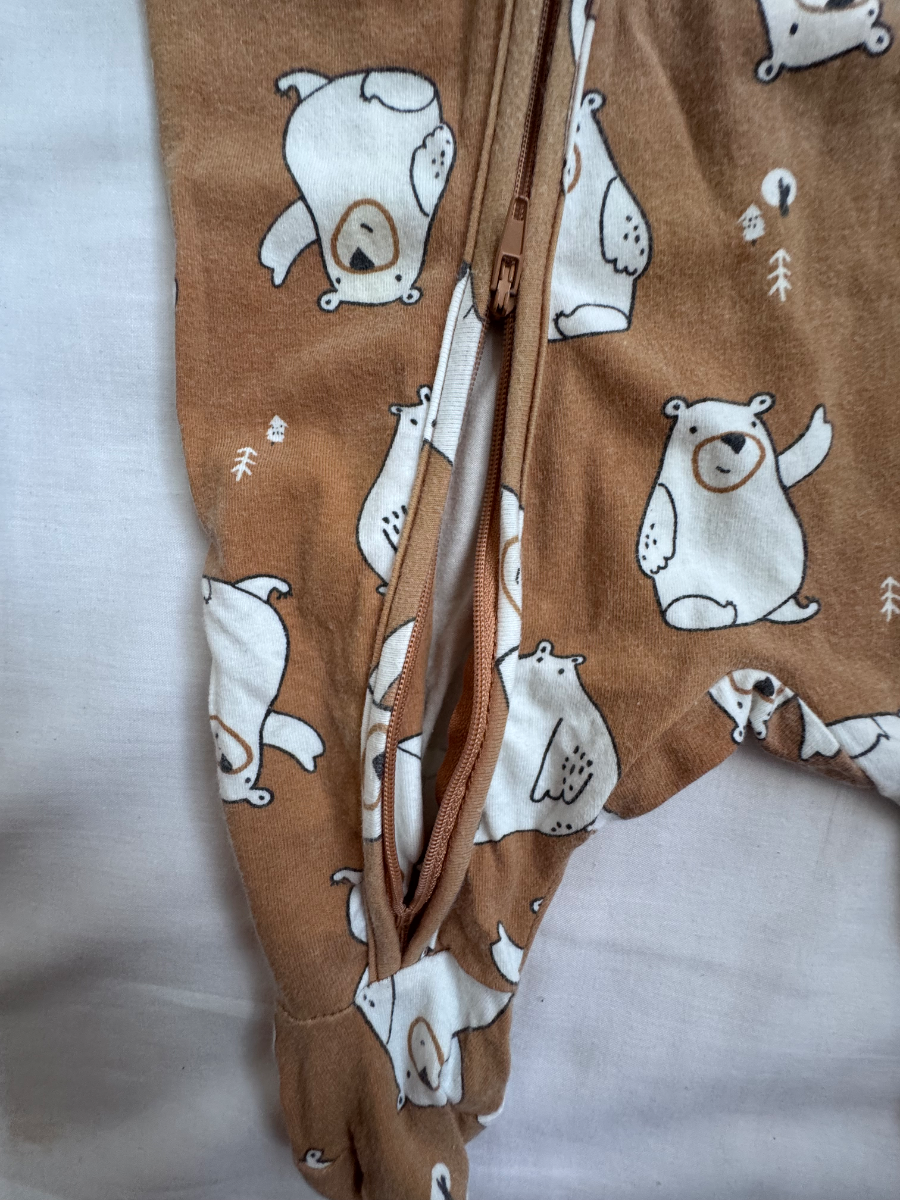 Wooliesbabes Bear Print Sleepsuit – Newborn 2