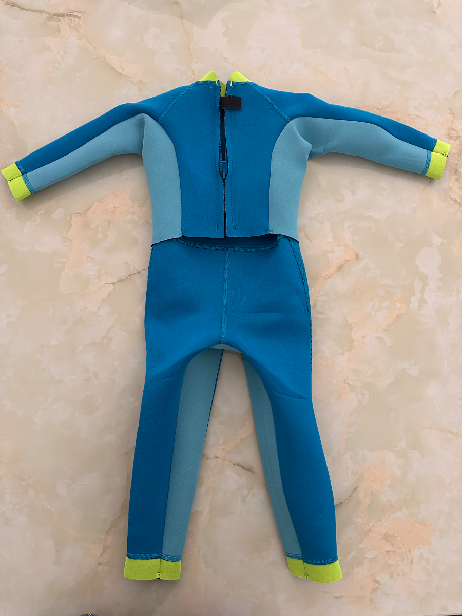 NABAIJI Kid's neoprene wetsuit for swimming, TI WARM blue green 1