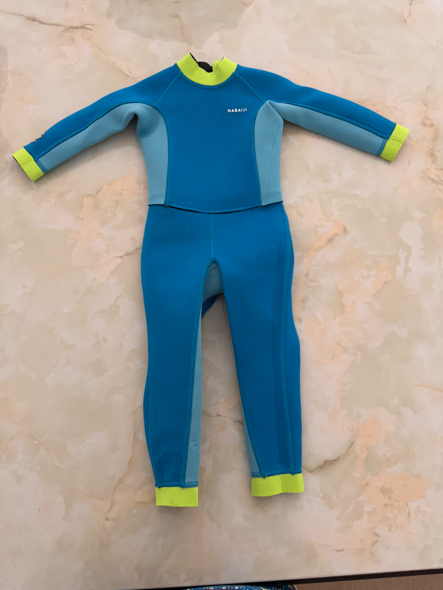 NABAIJI Kid's neoprene wetsuit for swimming, TI WARM blue green 2