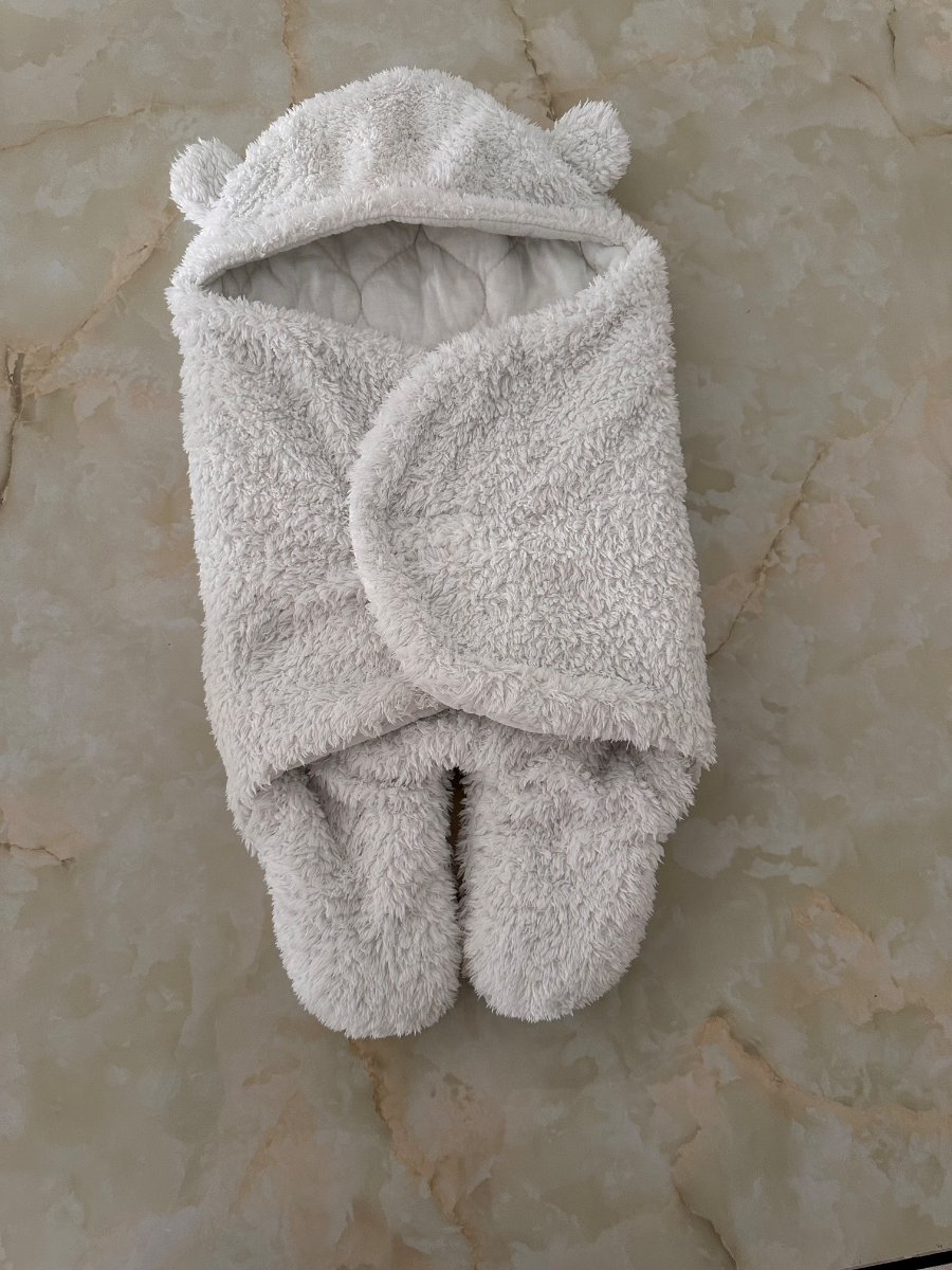 Newborn Hooded Bear Swaddle 1