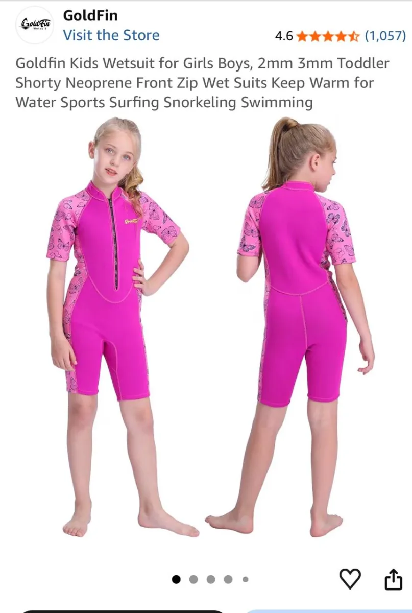 Goldfin wetsuit for girls or boys 5 to 9 years 2