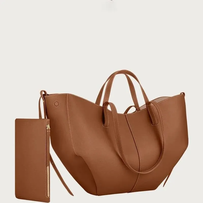 Polene coffee brown women handbag 1
