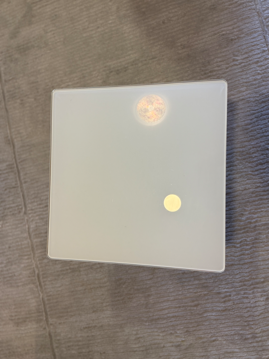 Modern Gold Geometric Side Table with White Glass Top 3