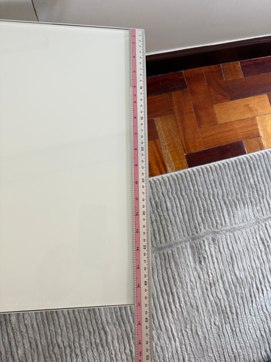 Modern Gold Geometric Side Table with White Glass Top 5