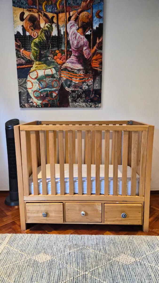 Wooden baby crib