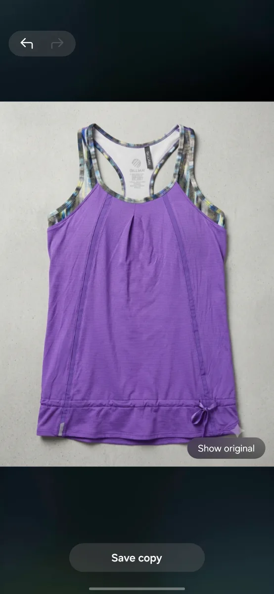Gillian Women's Purple Layered Racerback Tank Top – Size XS 1