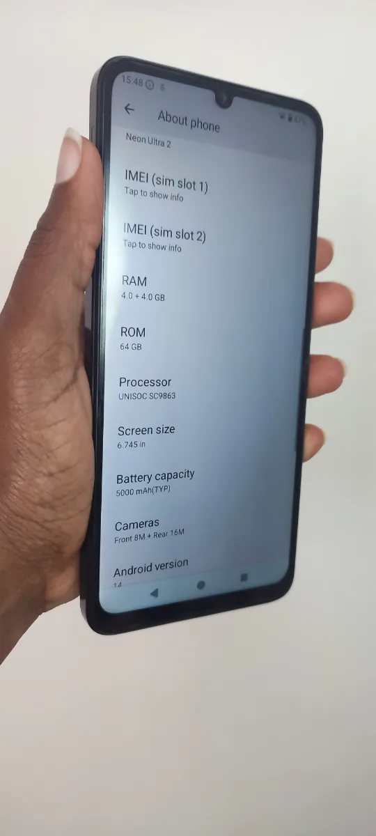 Neon ultra 2 64GB Internal Memory, 4GB RAM, 6.745inch 3