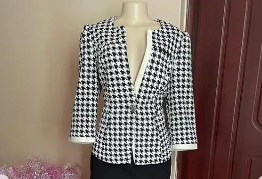The Monochrome Houndstooth Tailored Blazer 2