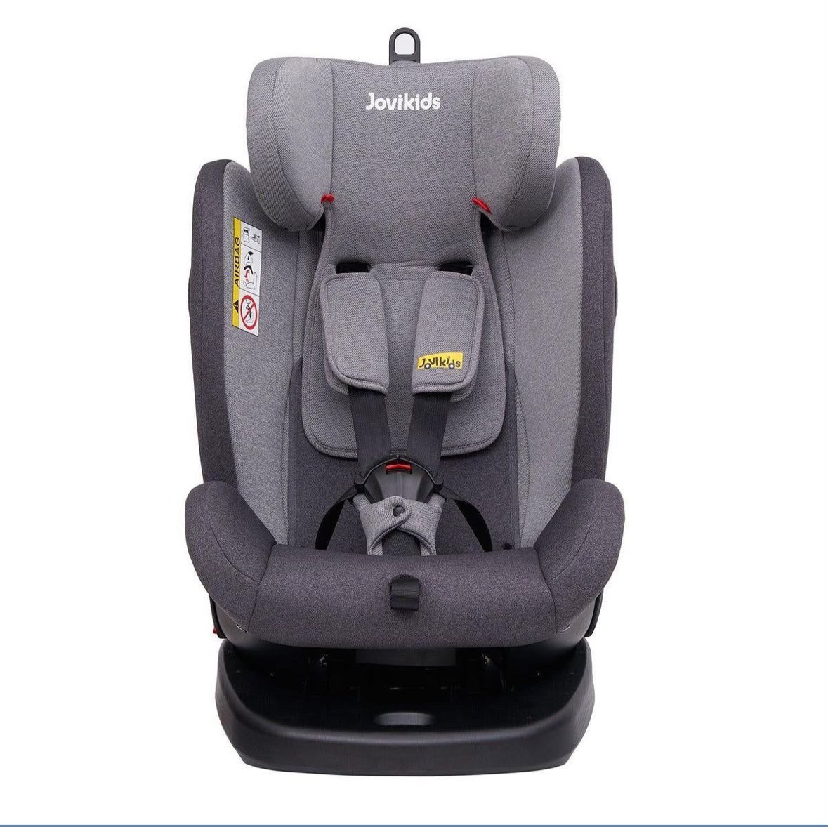 Jovikids ANGELA 360° Rotating Car Seat with Top Teether, Group 0/1/2/3 (WD002) Grey Age- newborn to 12 Years 4