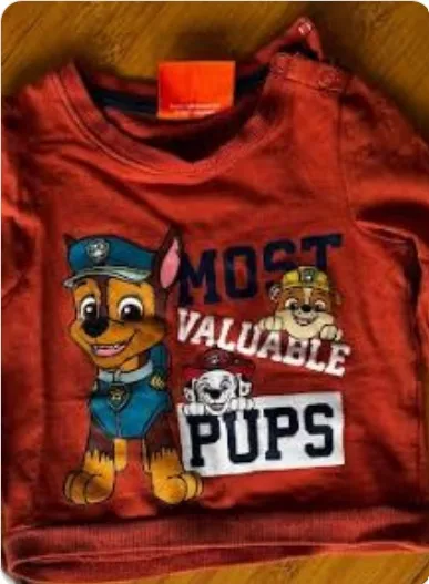 Paw Patrol Long-Sleeve Baby Top (6-9 Months, Gently Used) 1