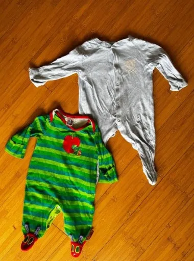 Baby Boy Eric Carle Top & Blue Romper Set 1