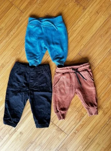 Assorted Baby Textured Pants (3-Pack, Gently Used) 1