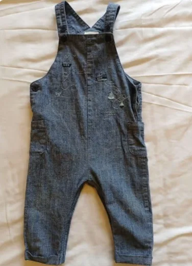 Next 9-12 Months Denim Dungarees 1
