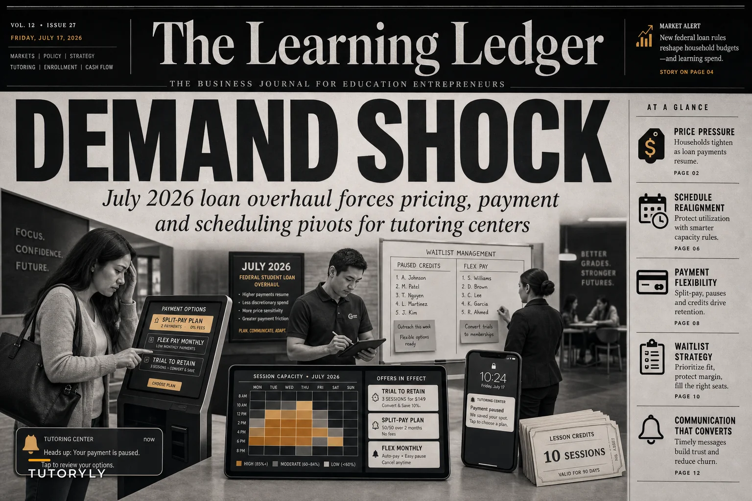 After the July 2026 Student Loan Overhaul: 7 Pricing, Payment and Scheduling Steps for Tutoring Centers