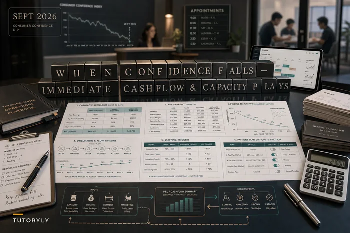 When Confidence Falls: Immediate Cashflow, Pricing and Capacity Plays for Tutoring Centers
