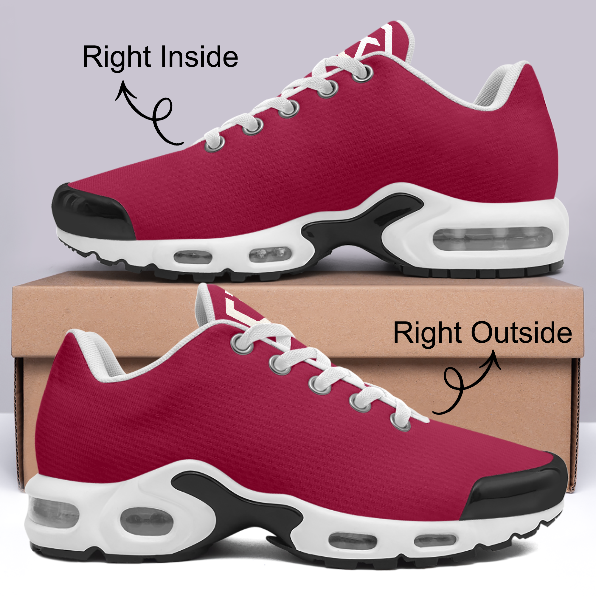Kicxs Men's Bounce Mesh Knit Sneakers - Burgundy 3