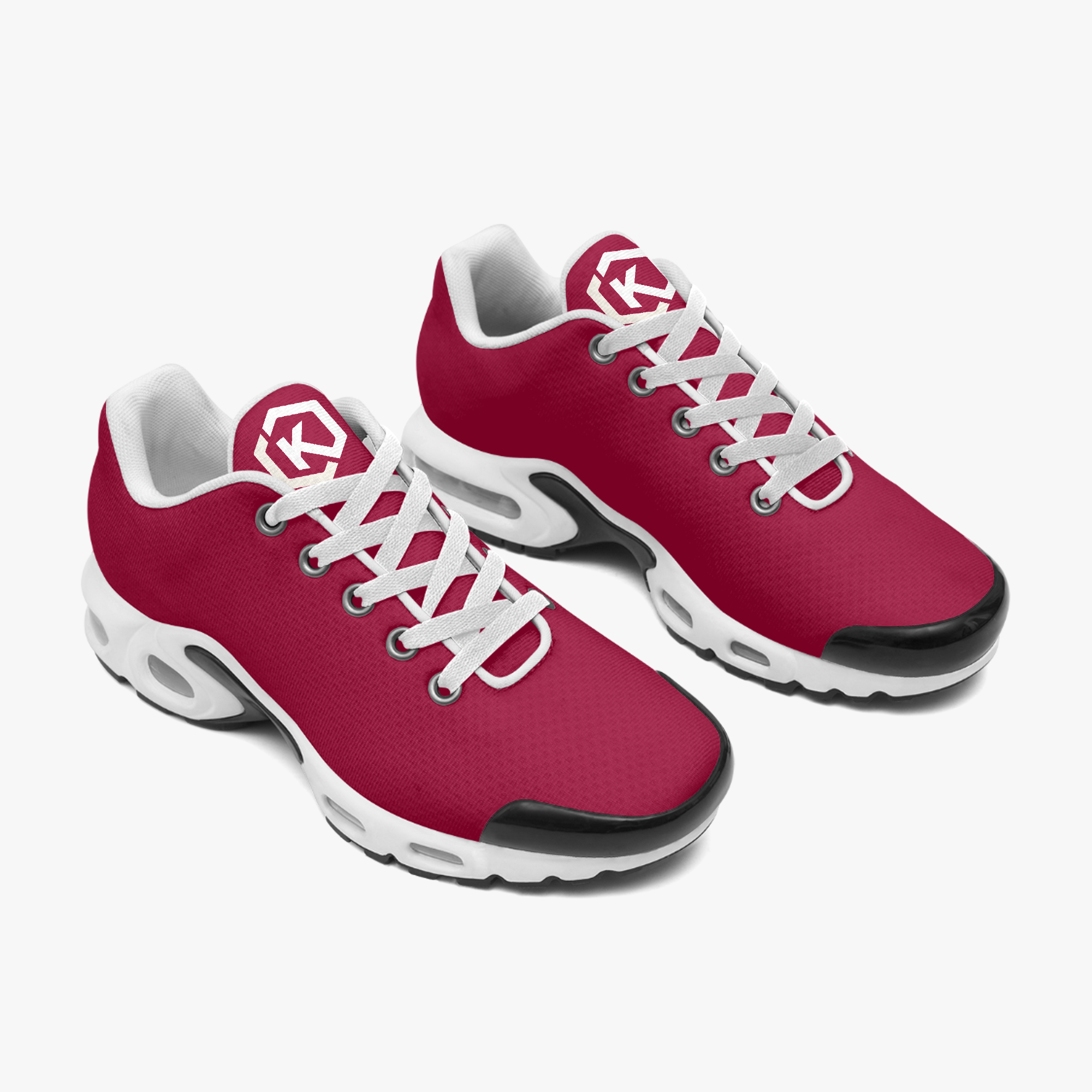 Kicxs Men's Bounce Mesh Knit Sneakers - Burgundy 5