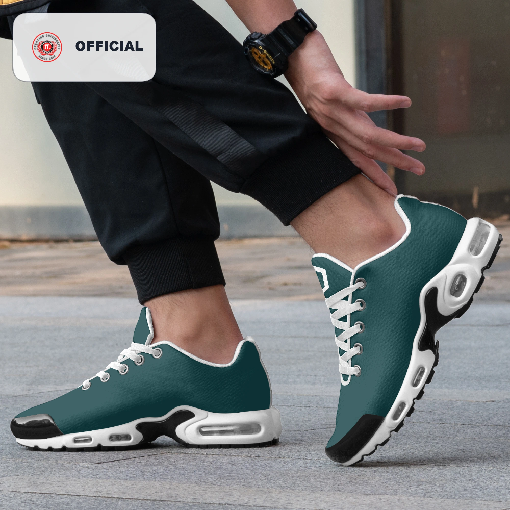 Kicxs Men's Bounce Mesh Knit Sneakers - Hunter Green