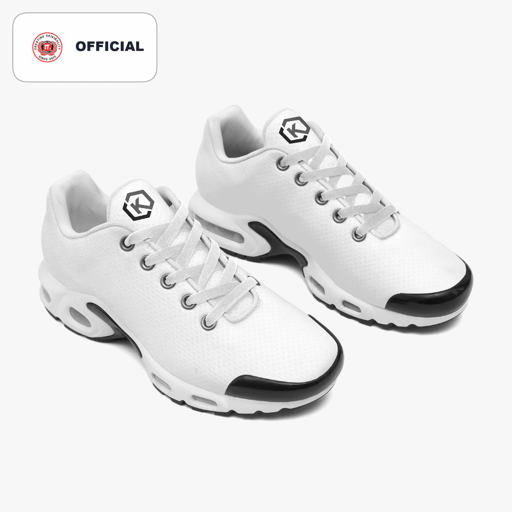 Kicxs Men's Bounce Mesh Knit Sneakers - White 5