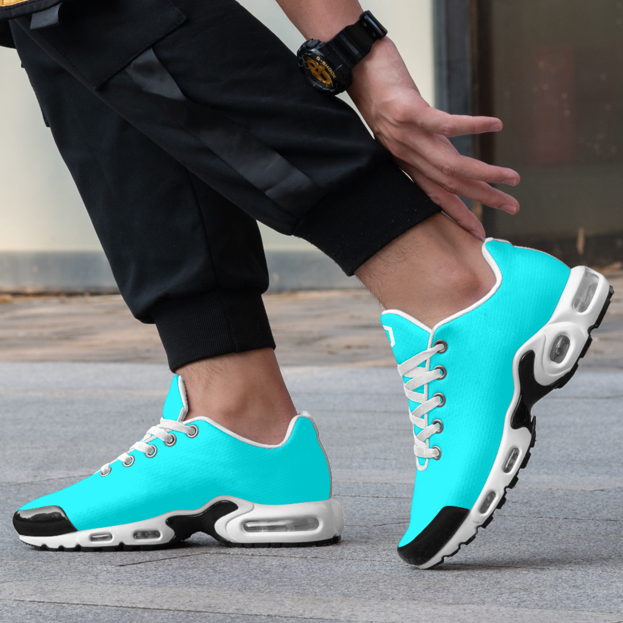 Kicxs Men's Bounce Mesh Knit Sneakers - Aqua