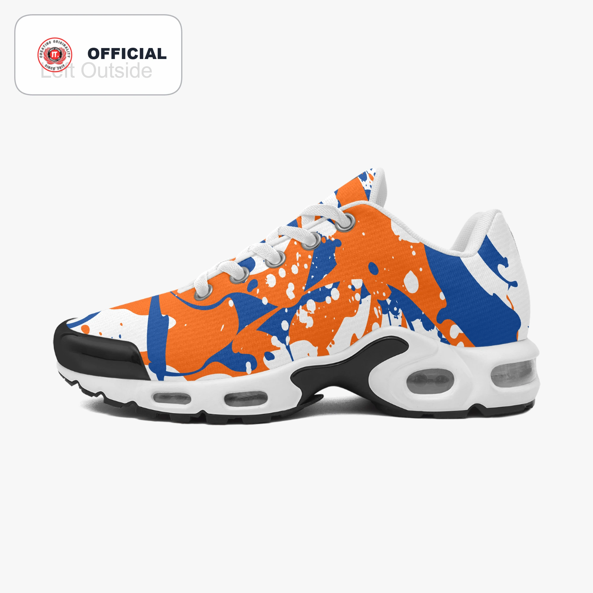 Kicxs Men's Bounce Mesh Knit Sneakers - Blue/Orange/White 2