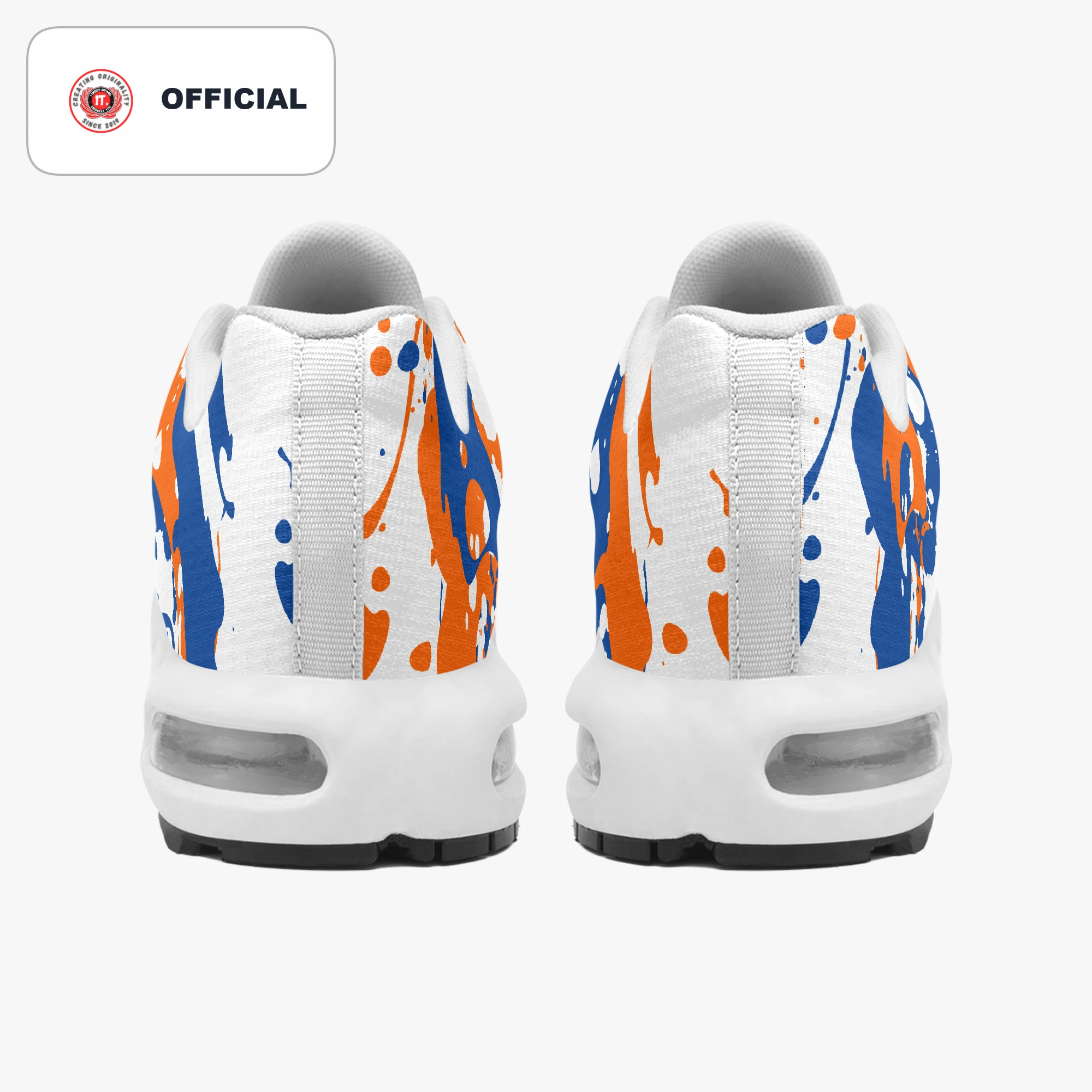 Kicxs Men's Bounce Mesh Knit Sneakers - Blue/Orange/White 5