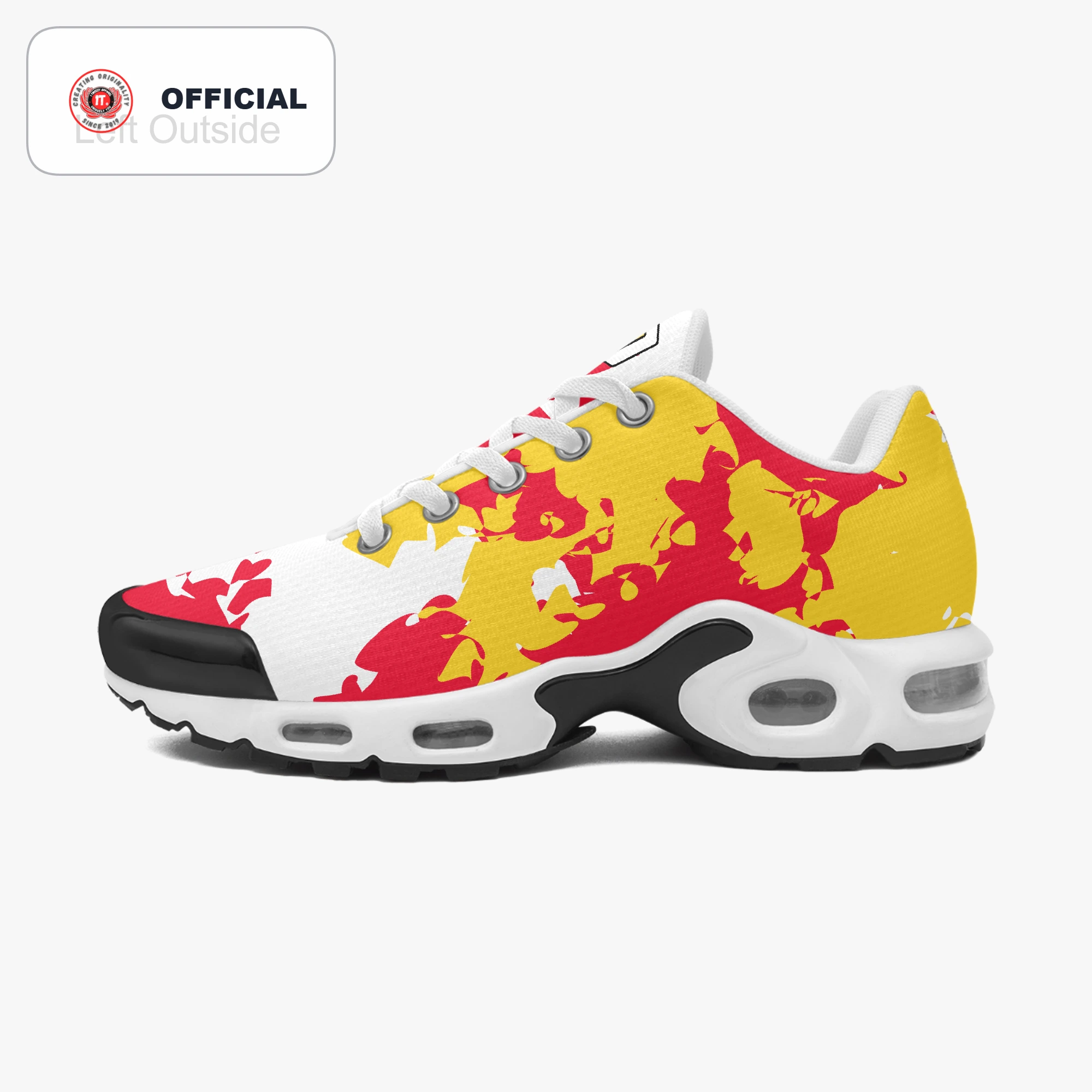 Kicxs Men's Bounce Mesh Knit Sneakers - Red/Yellow Camo 2