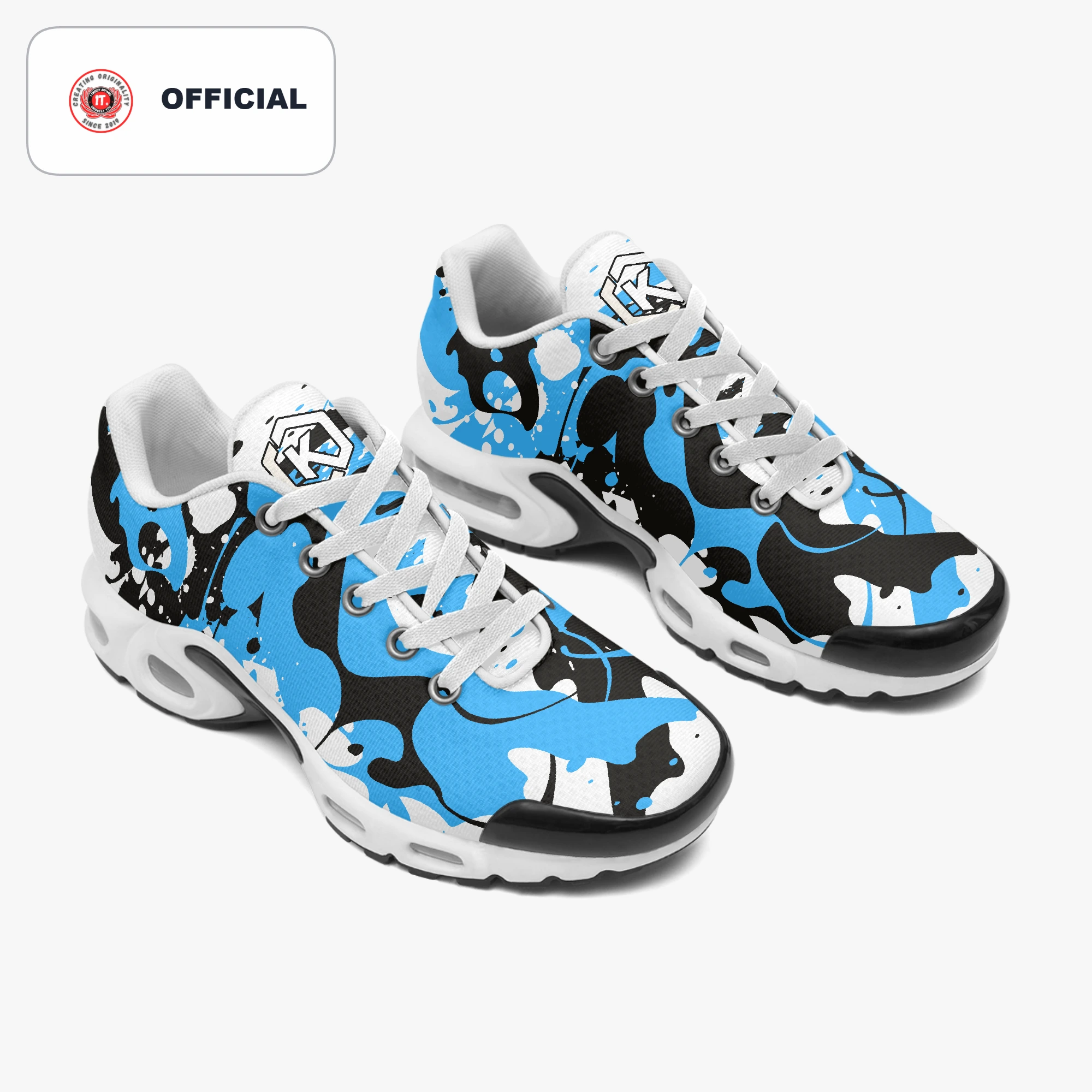 Kicxs Men's Bounce Mesh Knit Sneakers - Lt Blue/Black 4