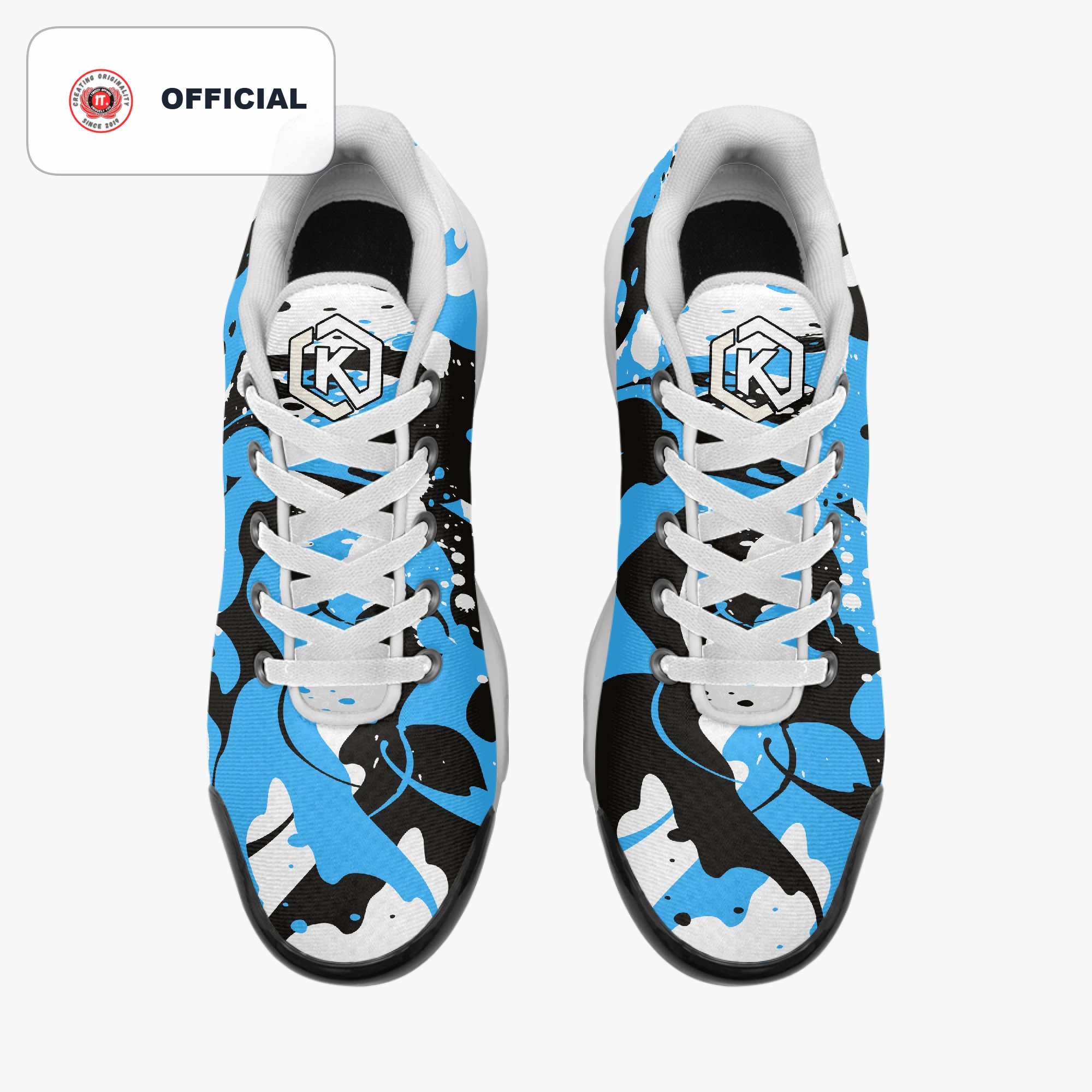 Kicxs Men's Bounce Mesh Knit Sneakers - Lt Blue/Black 5