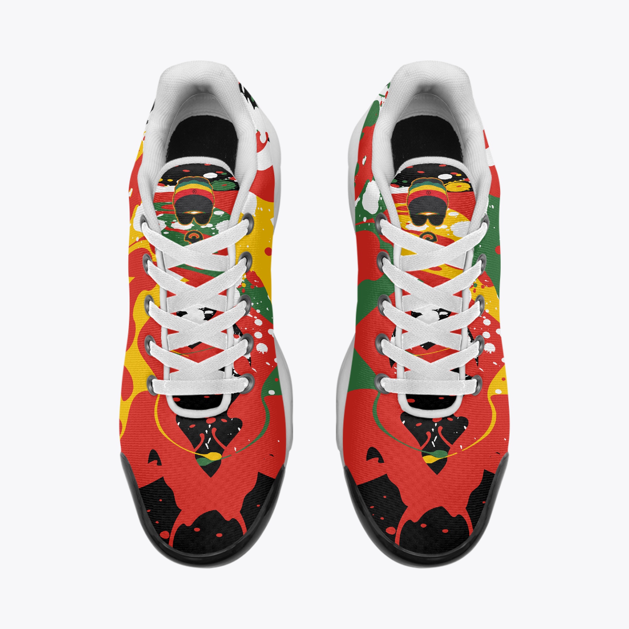 Rastaman Men's Bounce Mesh Knit Sneakers - Red/Green/Gold 4