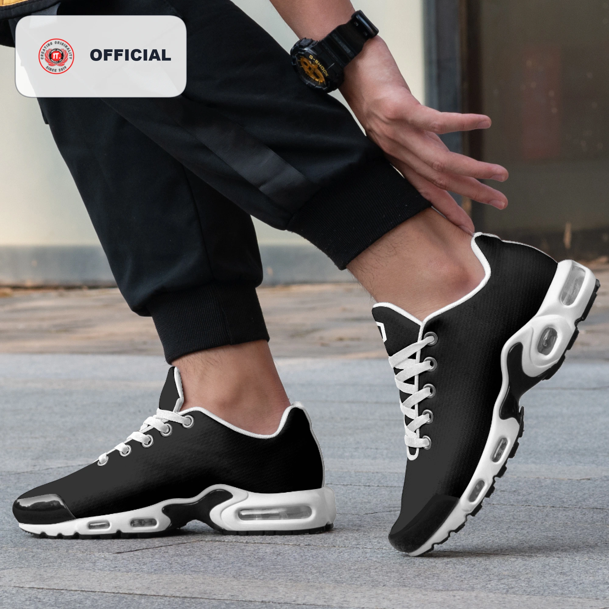 Kicxs Men's Bounce Mesh Knit Sneakers - Black