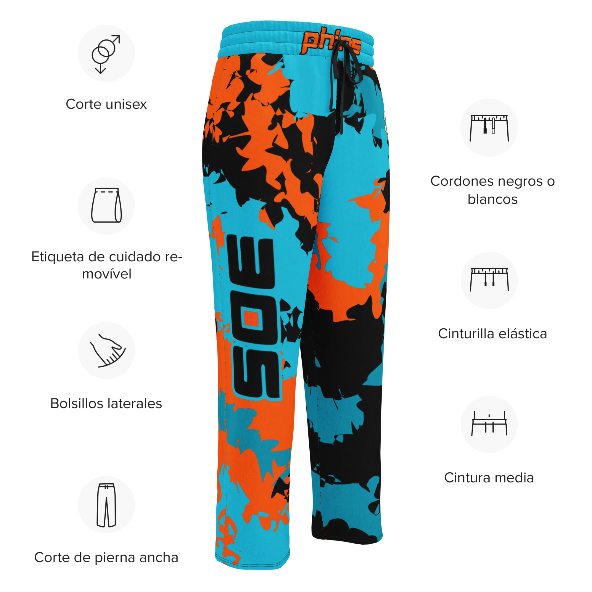 Phins 305 Wide-leg joggers - Aqua/Orange/Black 3