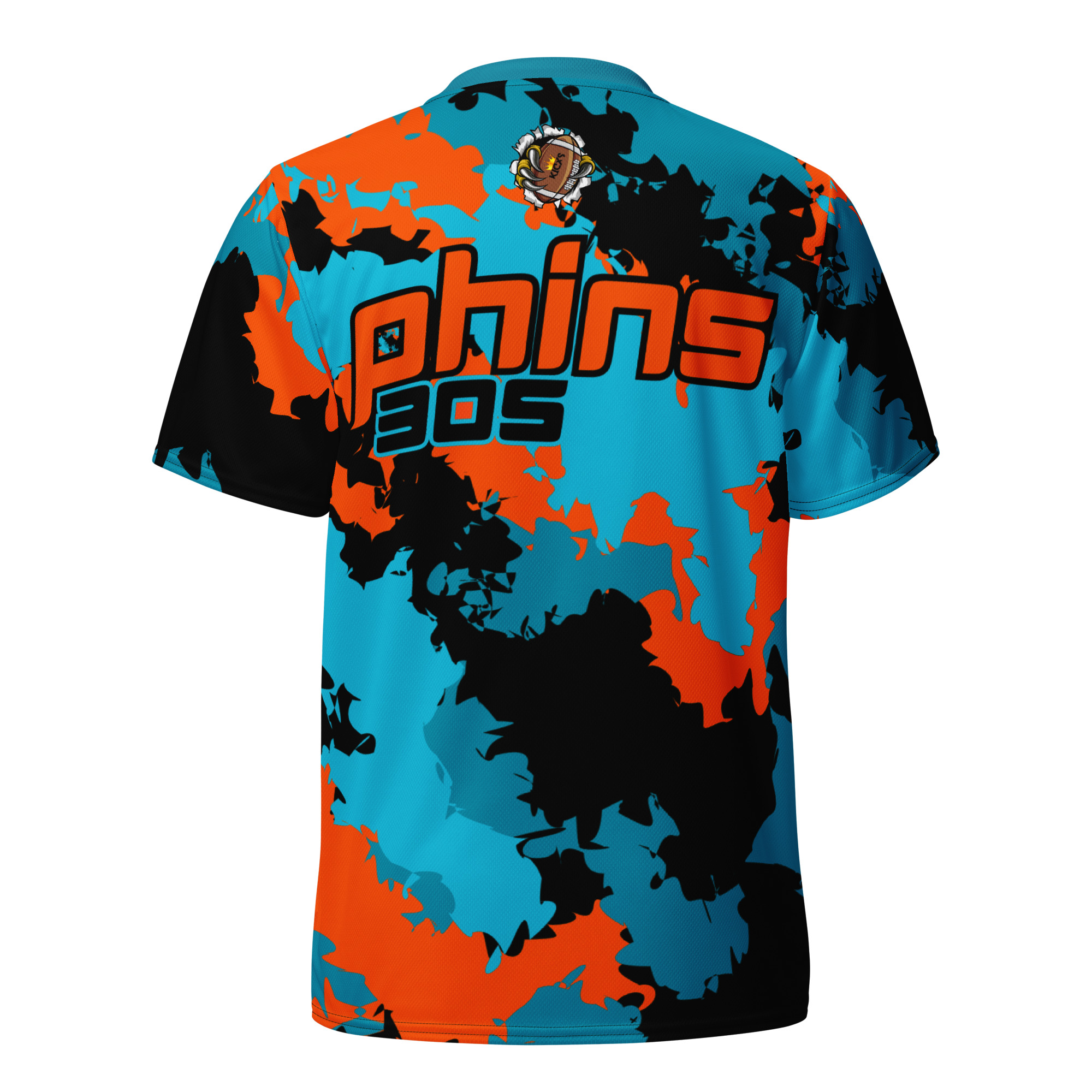 Phins 305 unisex sports jersey - Aqua/Orange/Black 3