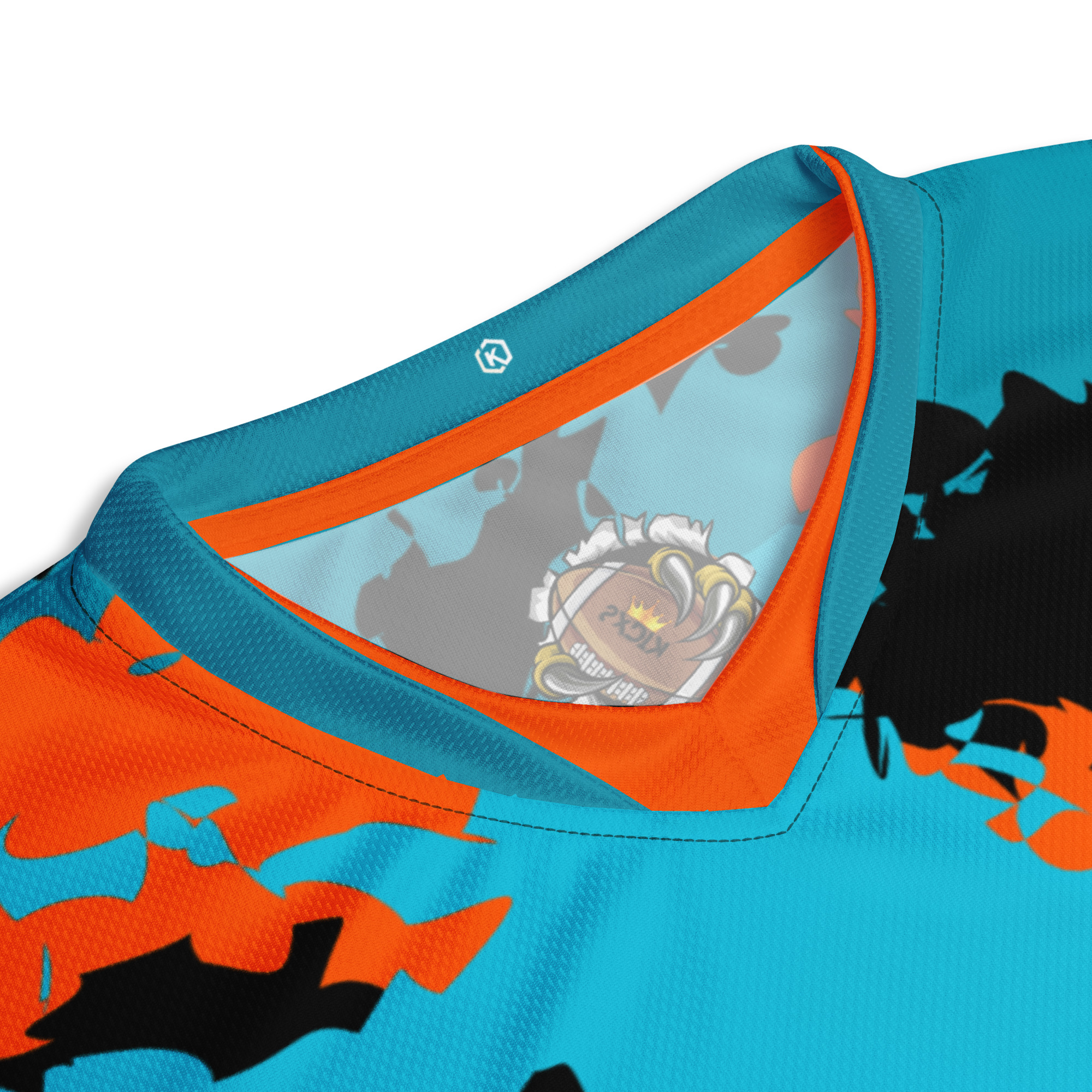 Phins 305 unisex sports jersey - Aqua/Orange/Black 4