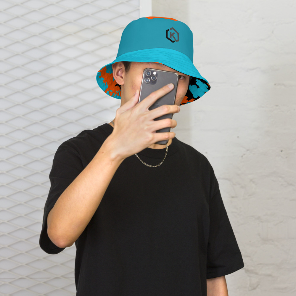 Phins 305 Camo Reversible bucket hat - Aqua/Orange/Black