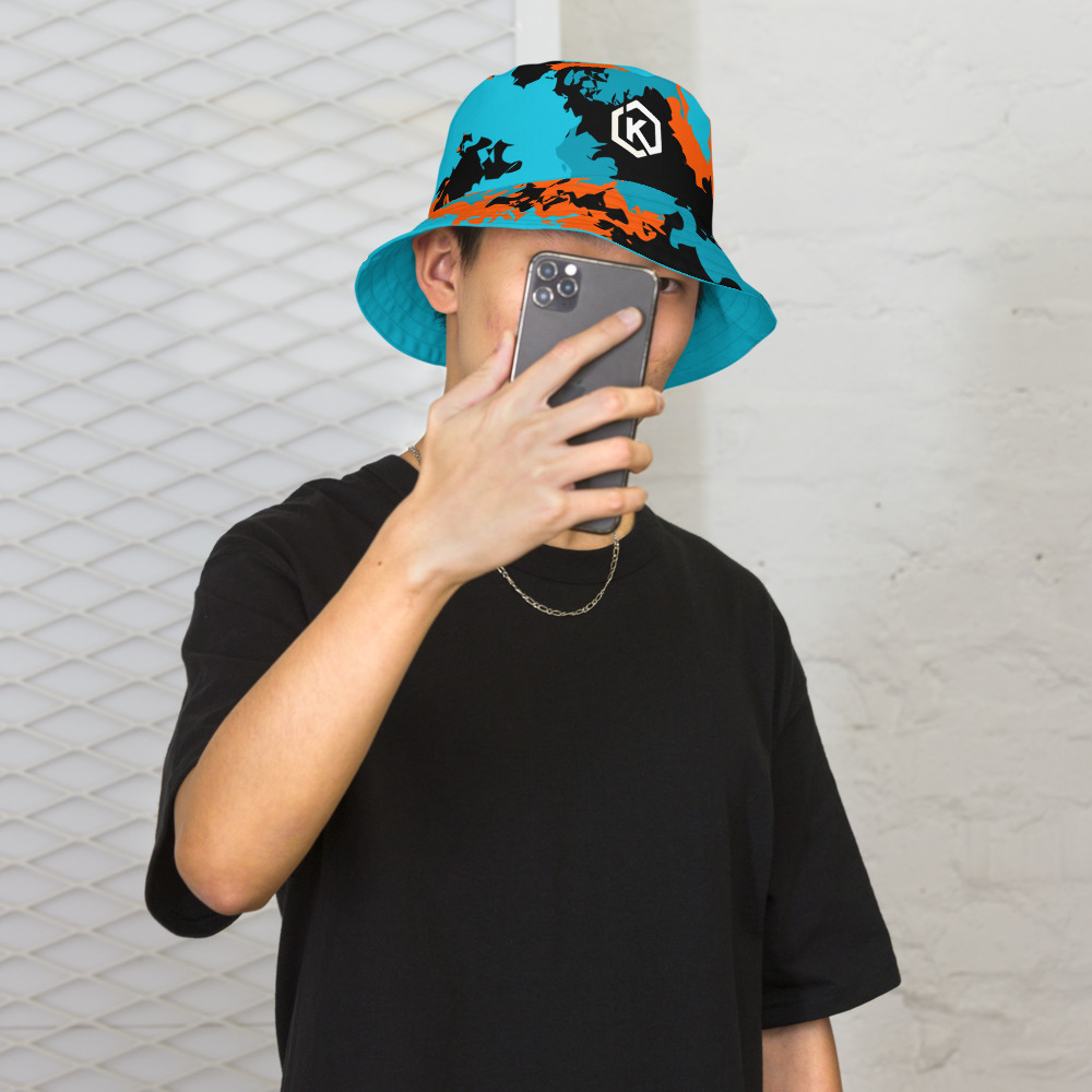 Phins 305 Camo Reversible bucket hat - Aqua/Orange/Black 2