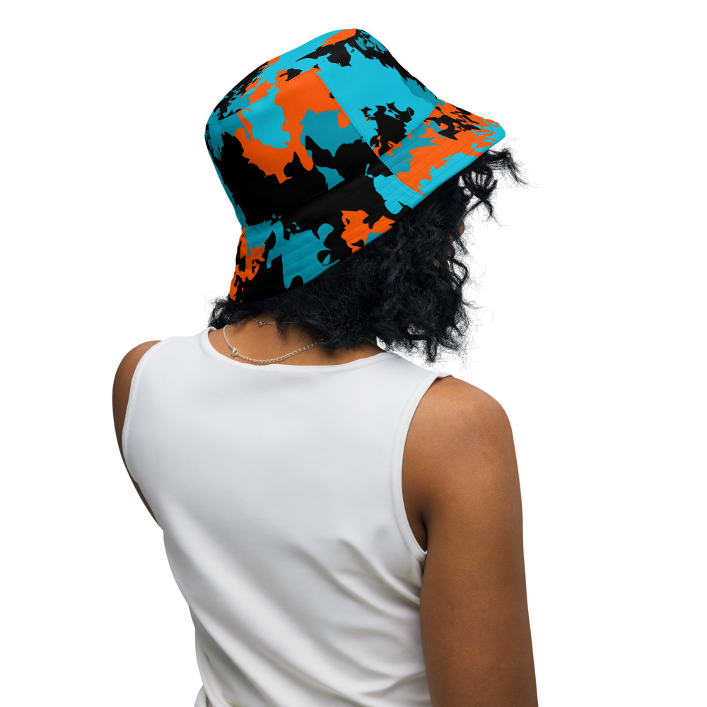 Phins 305 Camo Reversible bucket hat - Aqua/Orange/Black 4
