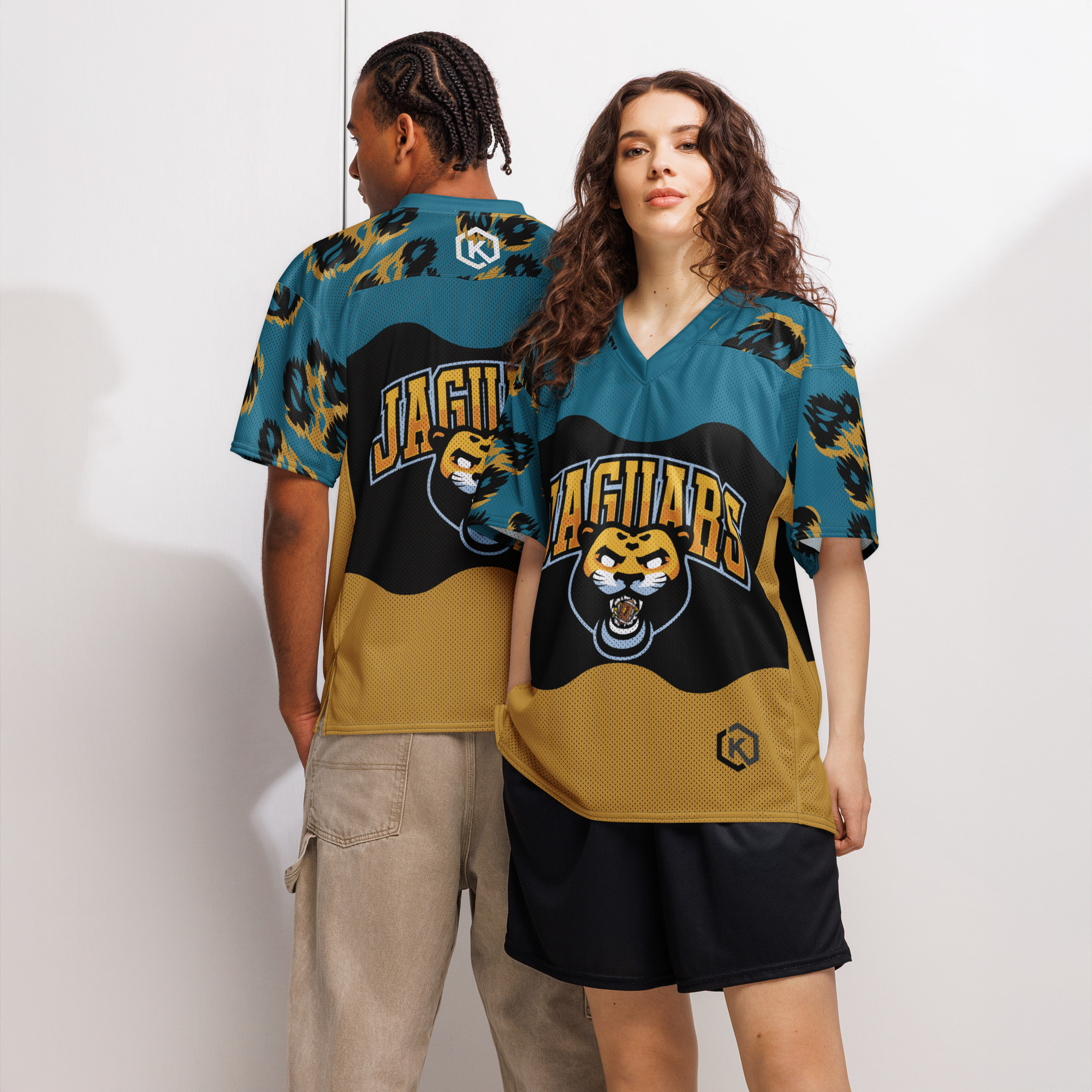 Kicxs Jags Football Jersey - Teal/Gold/Black