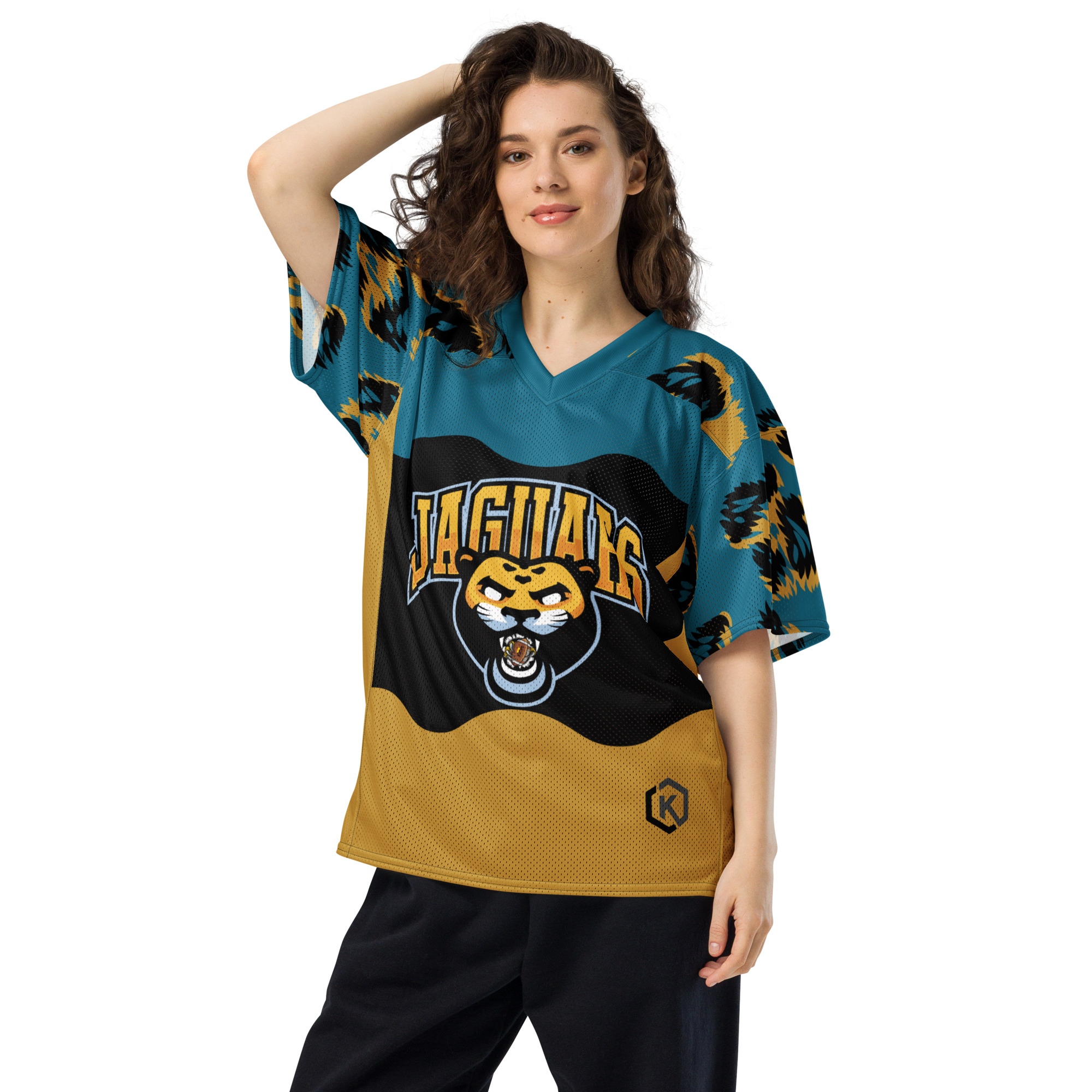 Kicxs Jags Football Jersey - Teal/Gold/Black 3