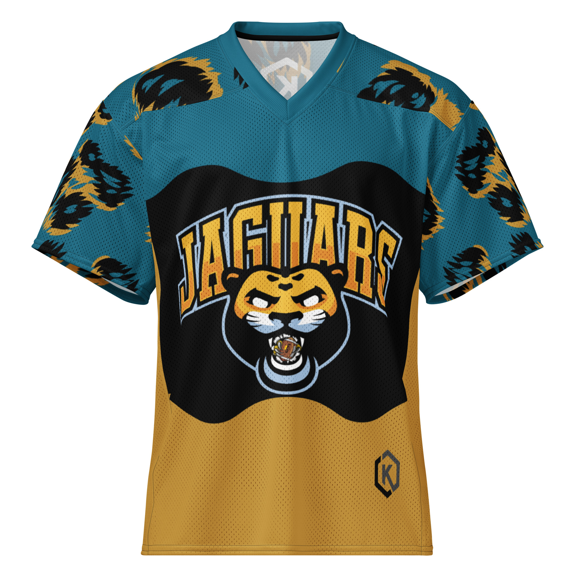 Kicxs Jags Football Jersey - Teal/Gold/Black 4