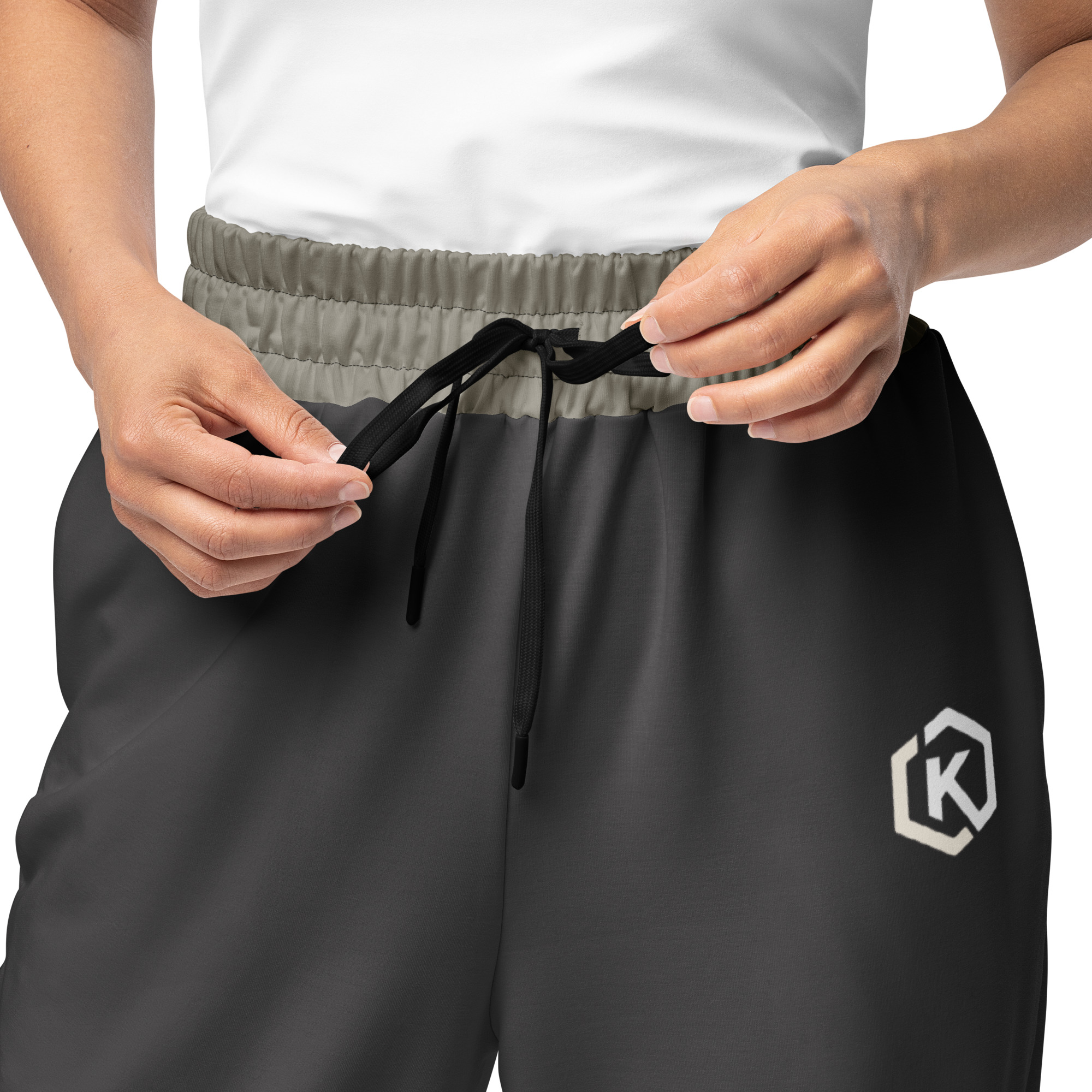 Kicxs TB Wide-Leg Joggers - Pewter/Tan 2