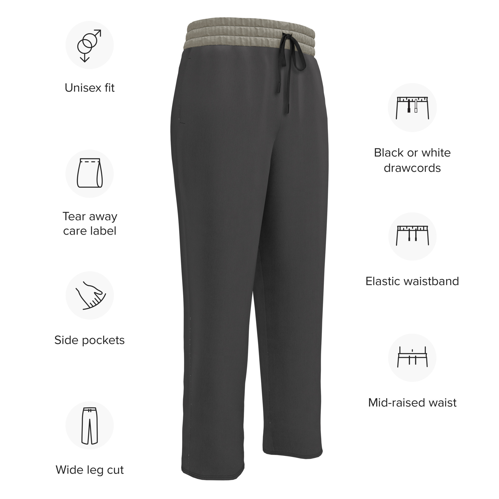 Kicxs TB Wide-Leg Joggers - Pewter/Tan 3