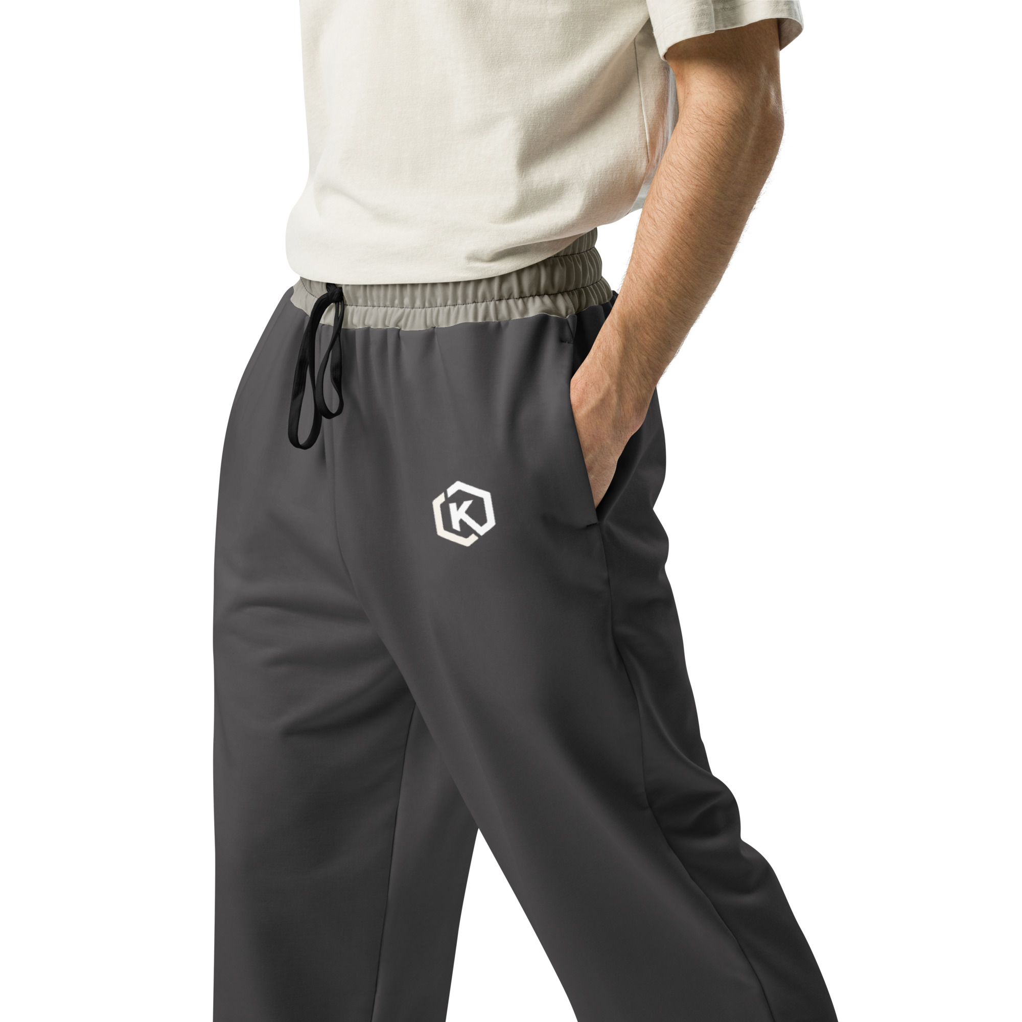 Kicxs TB Wide-Leg Joggers - Pewter/Tan 4