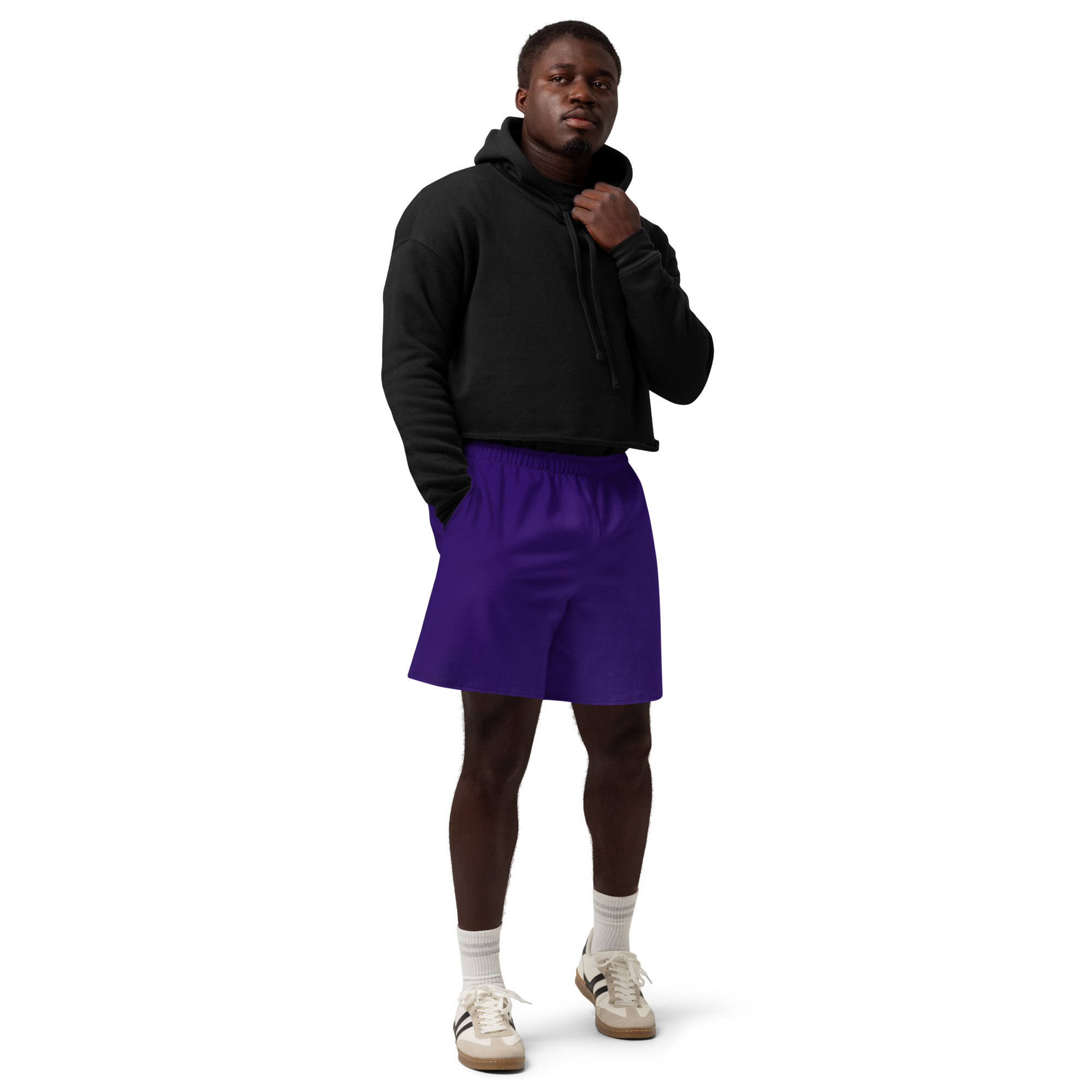 Kicxs Unisex Cotton Long Shorts - Purple