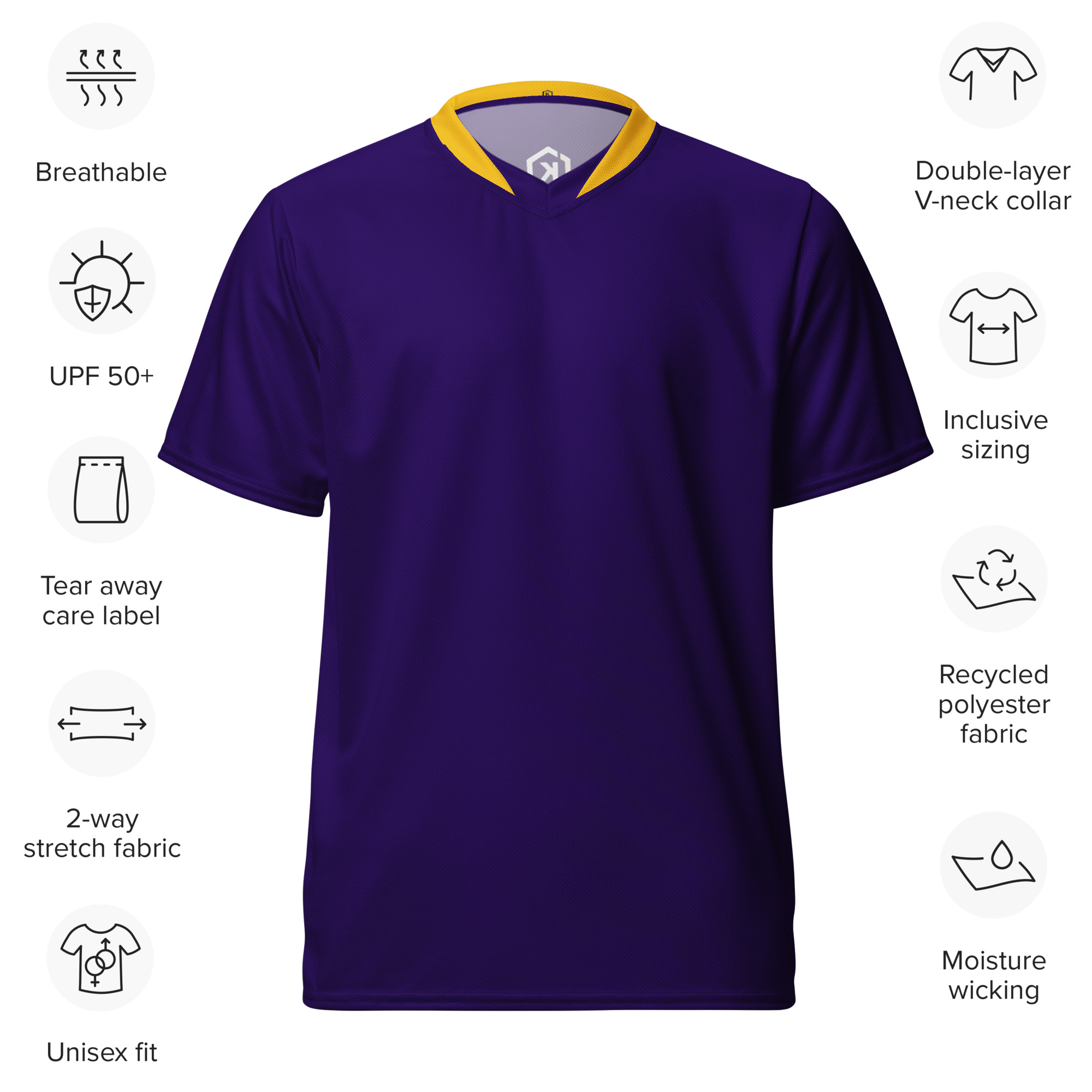Kicxs Unisex Sports Jersey - Purple/Gold 2