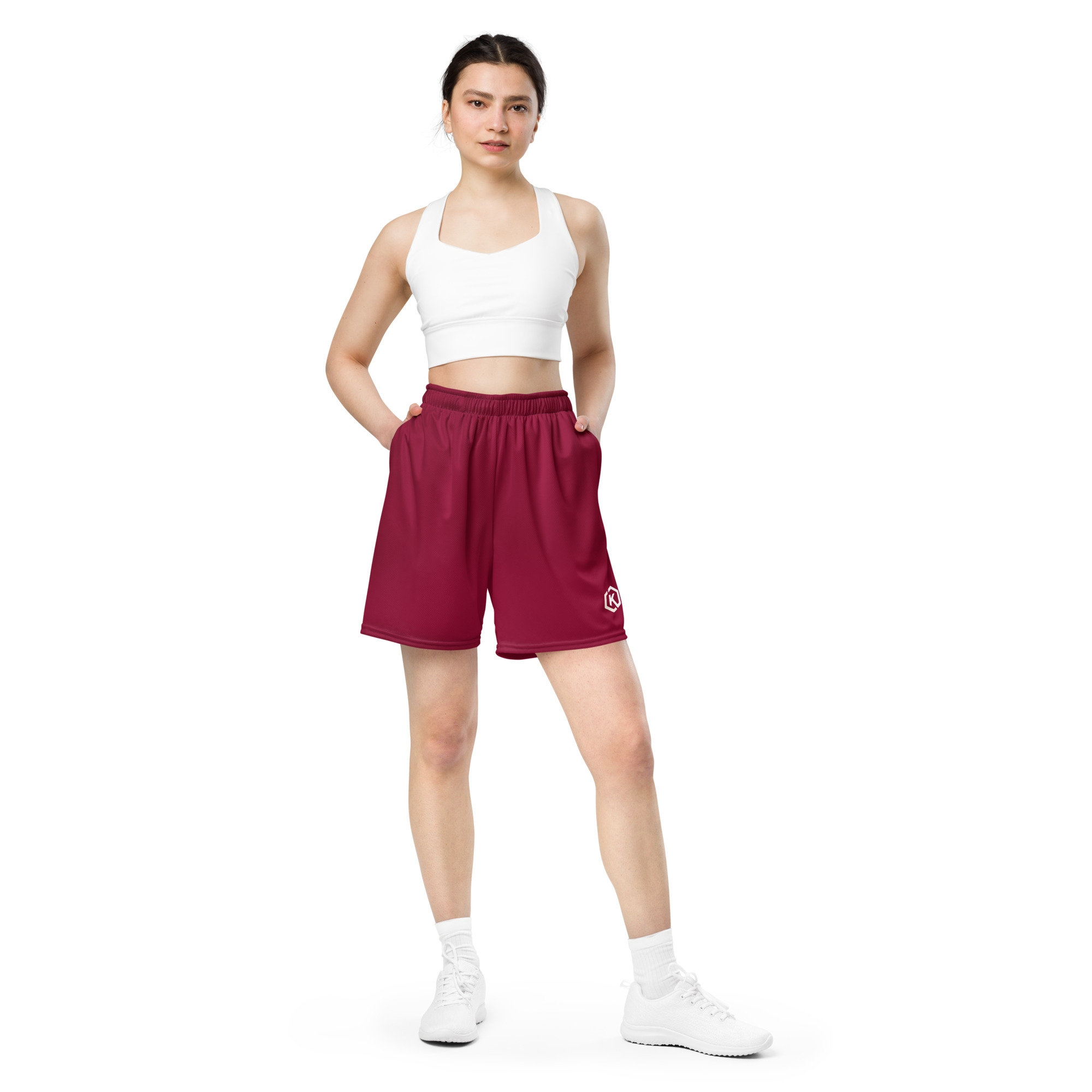 Kicxs Unisex Mesh Shorts - Burgundy 2