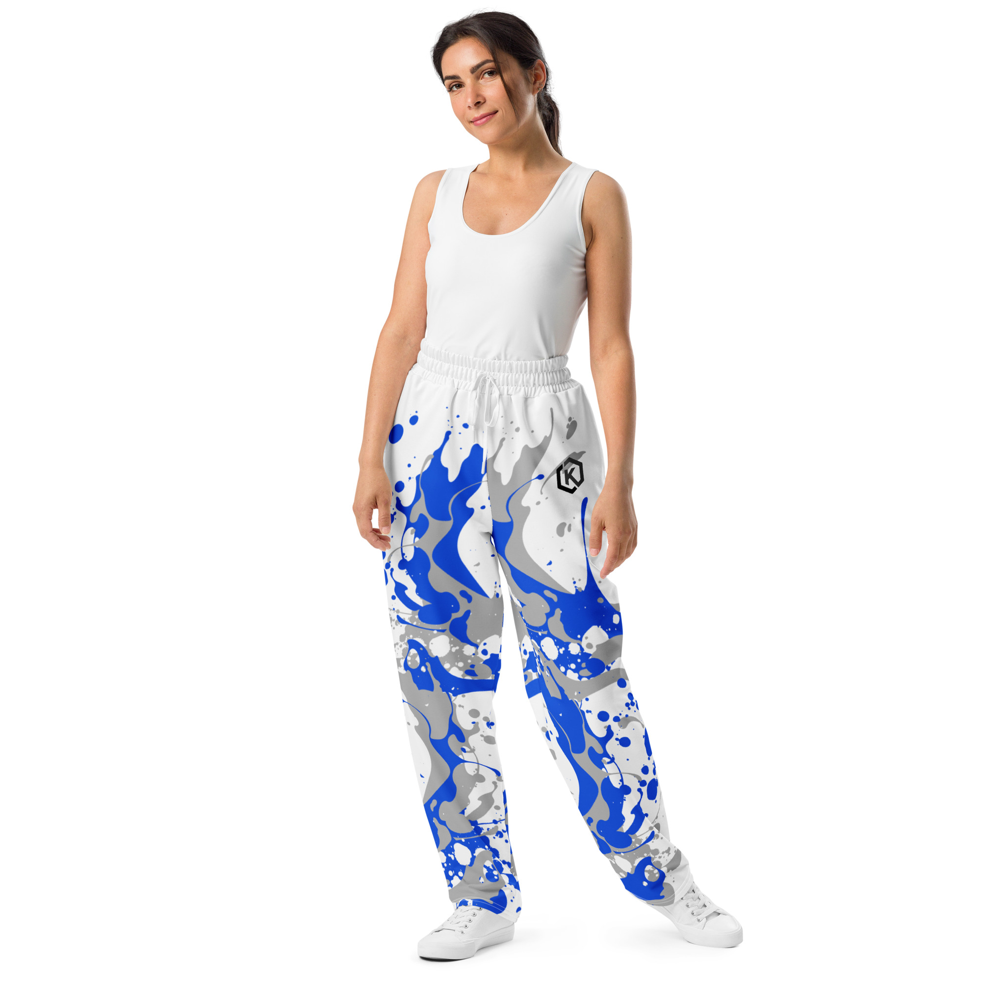 Kicxs Wide-Leg Joggers - Blue/Silver/White 3