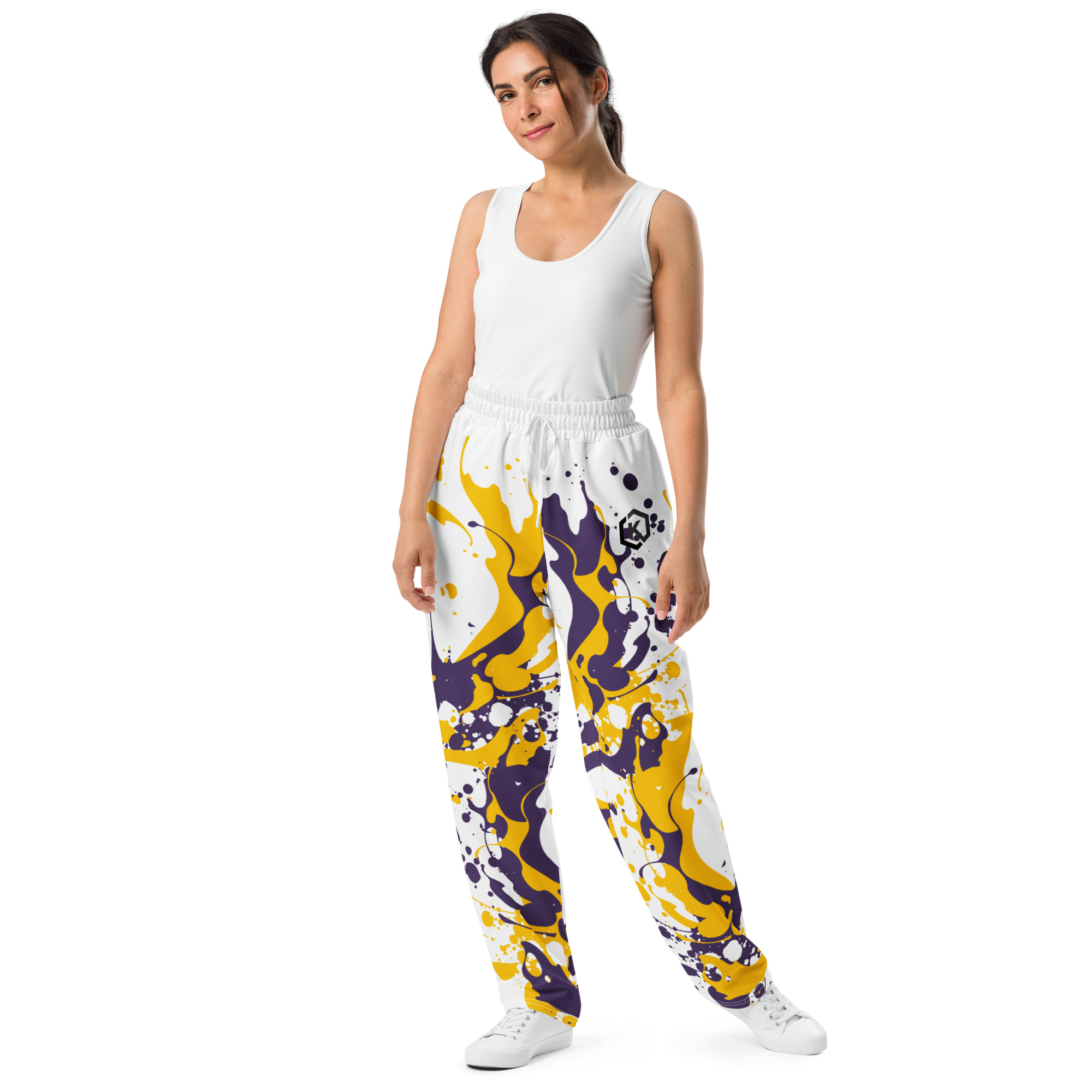 Kicxs Wide-Leg Joggers - Purple/Yellow/White 3