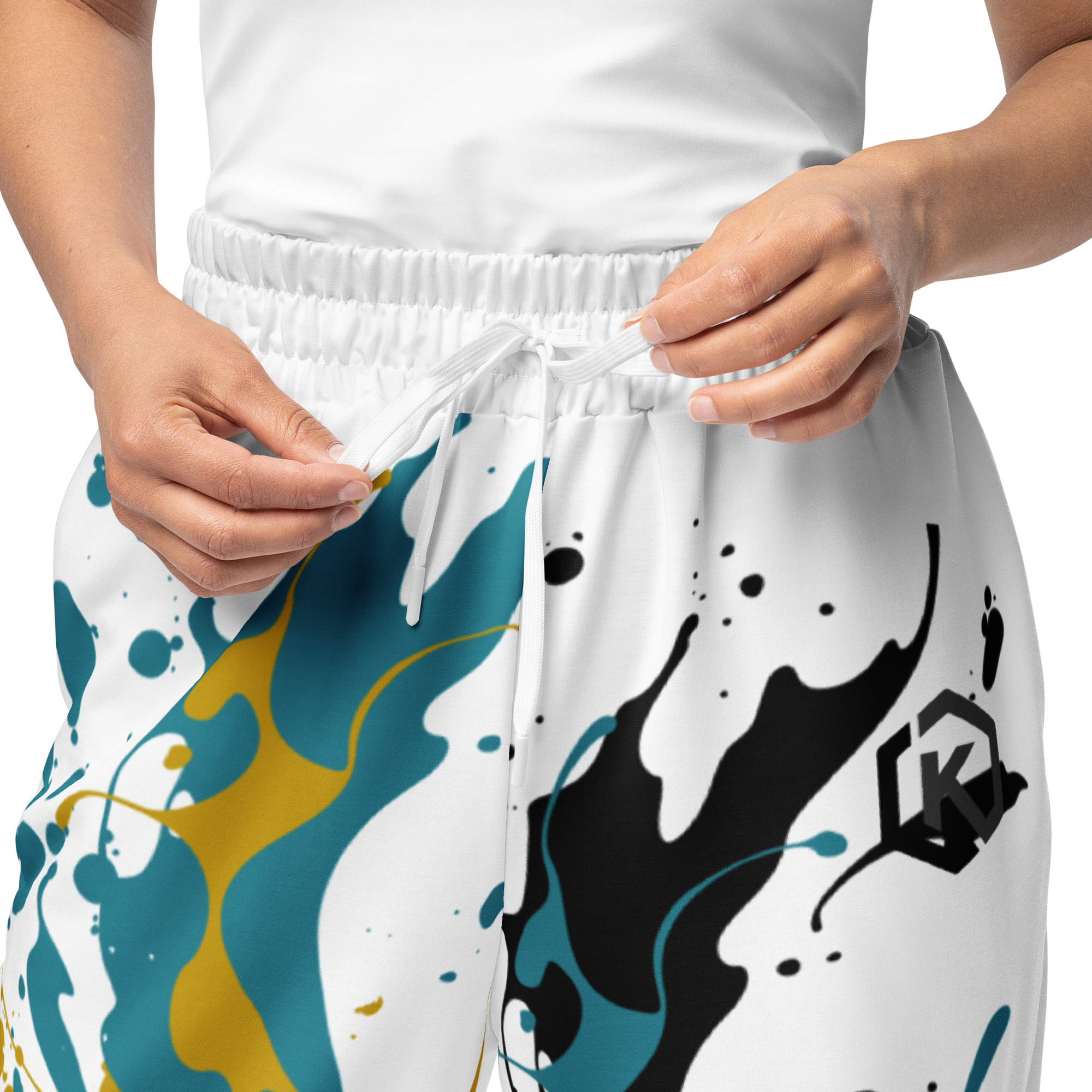 Kicxs Wide-Leg Joggers - Teal/Black/Gold 4
